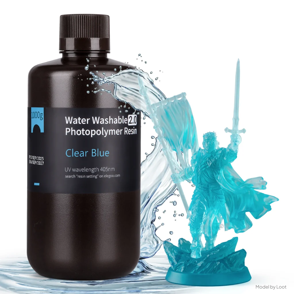 Elegoo Resin Water Washable 2.0 Clear Blue